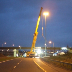250 ton crane installing bridge beams M50 Dublin 