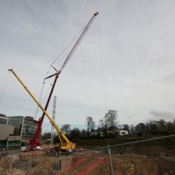 350 ton crane and 80 ton crane erecting crane in Dublin