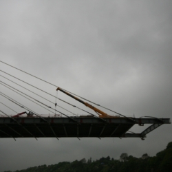 200 ton liebherr working on suir bridge Waterford