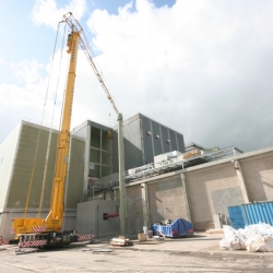 spierings 6 axle tower crane working in factory in Kilkenny 