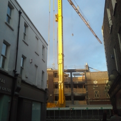 spierings 6 axle mobile tower crane working in dublin (the only crane of this type in the 32 counties of ireland)